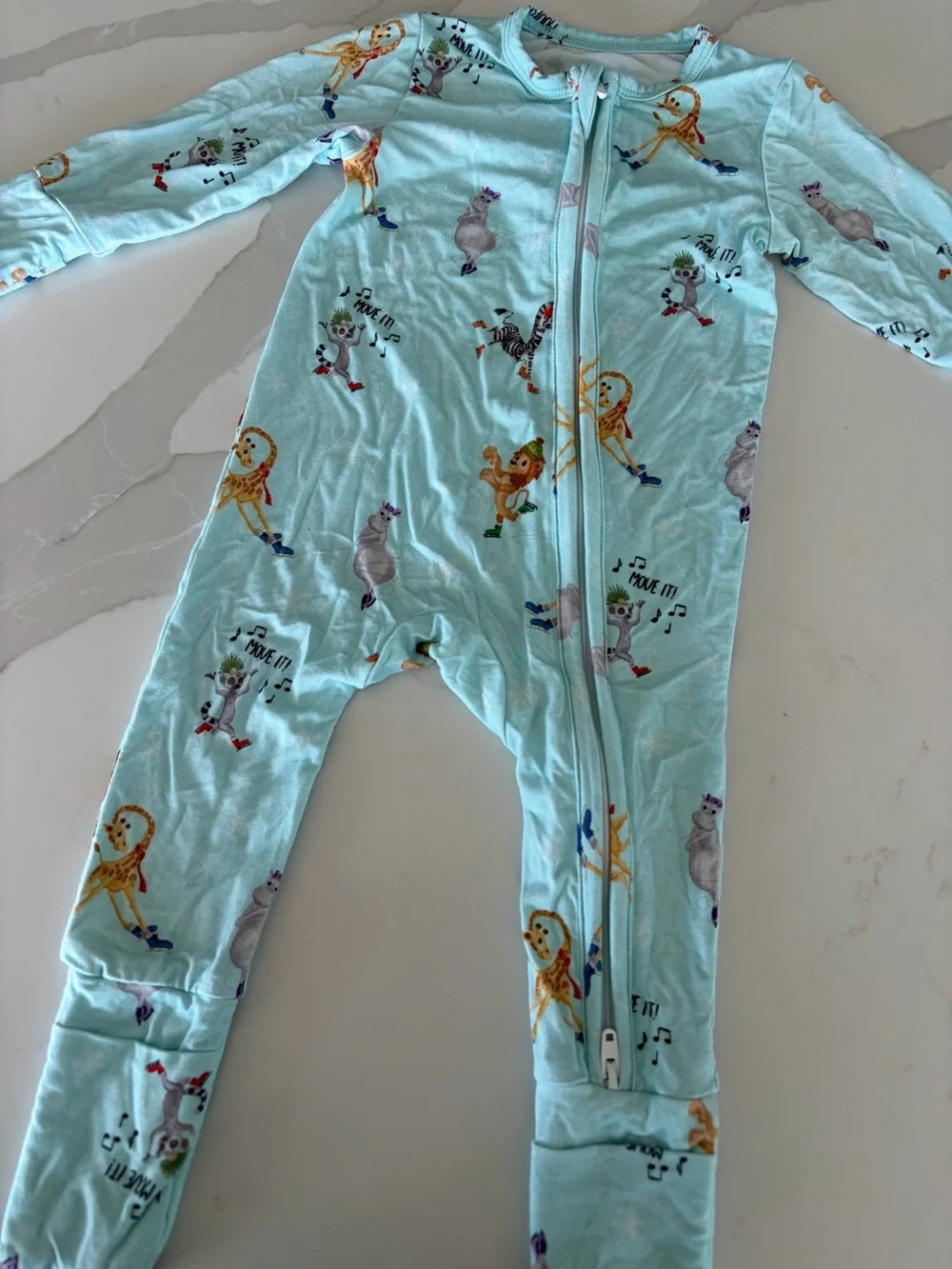 Meraki Hollow Move It Animals Dancing Print Bamboo Zippy Sleeper 3-6M
